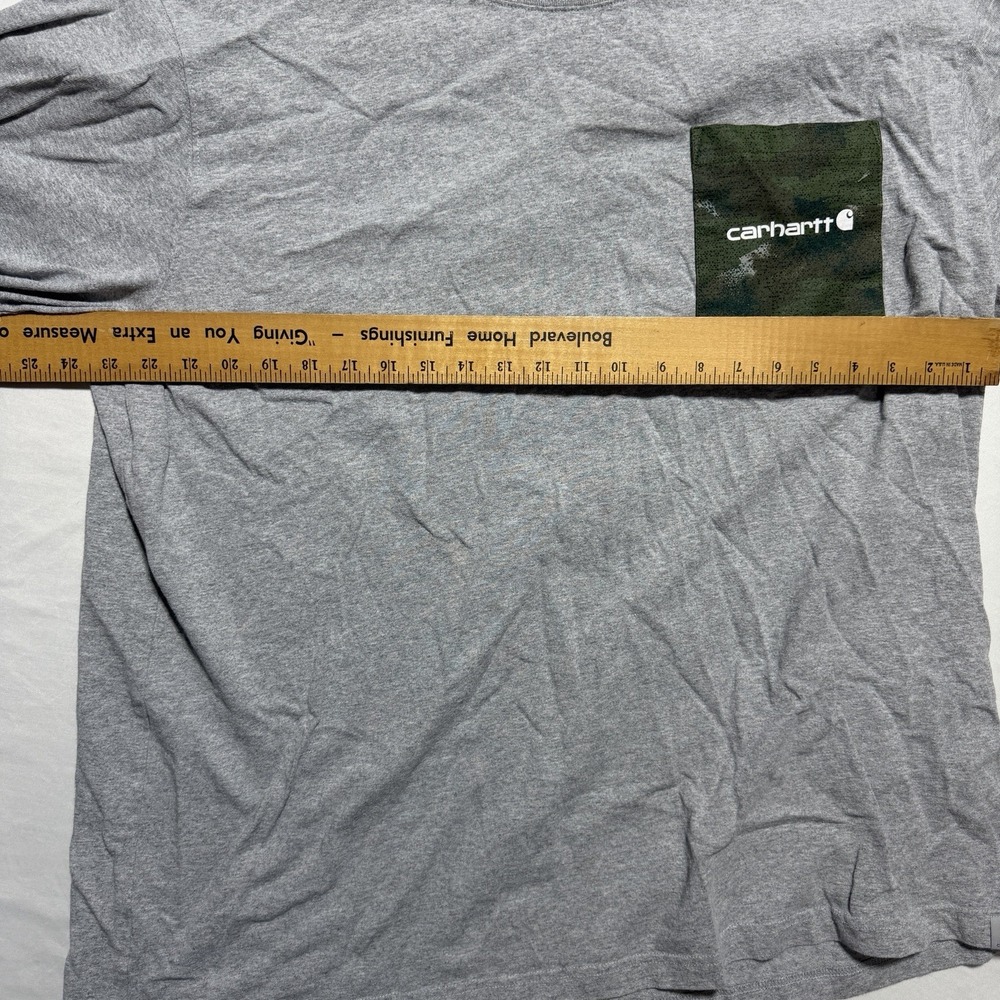 Carhartt Pocket T Shirt Mens 2XL Grey Relaxed Fit Camo Chest Pocket 105352 HGY - Picture 8 of 10